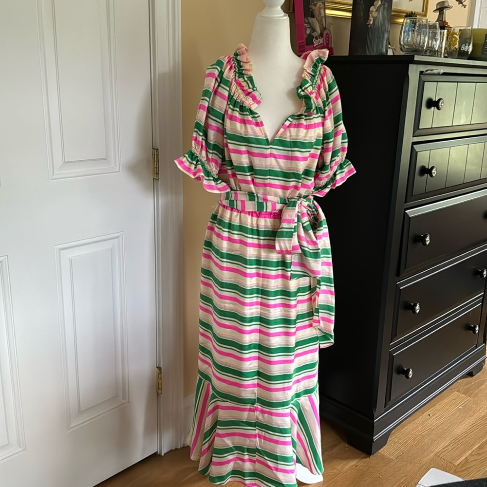 J.Crew NWOT Size 4 Stripe Satin Dress